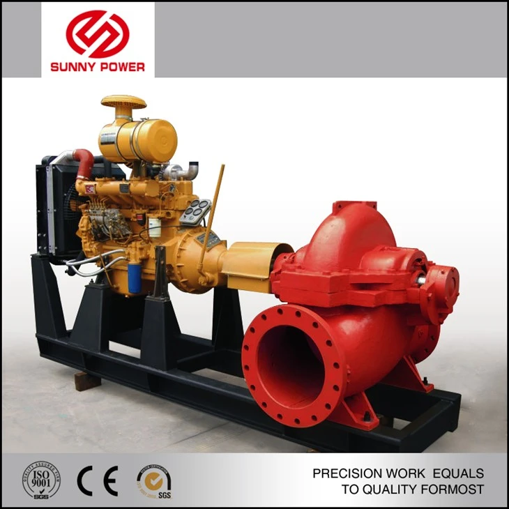 Trash water pump driven by diesel engine