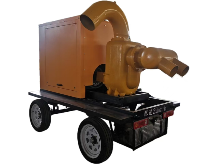 10-inch Self-priming Flood Control And Sewage Drainage Pump With Trailer.