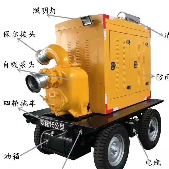 Self Priming Diesel Water Pump 6-14inch Outflow 200-1500m3/h